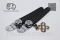 Broches de 3 puntos negro/cromo.